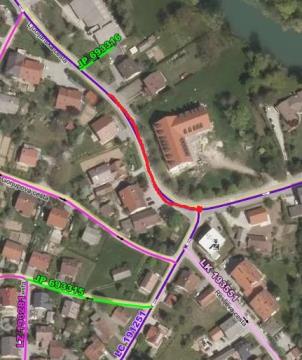 Obvestilo o zapori ceste LC 191251 Kostanjevica-Vodenice-Veliki Ban, LC 191331 Stara državna cesta I na odseku Ljubljanska cesta